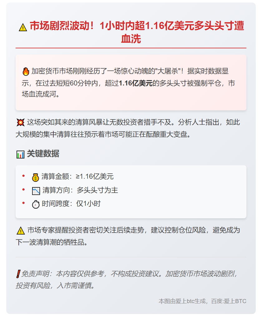 1小时1.16亿多头爆仓