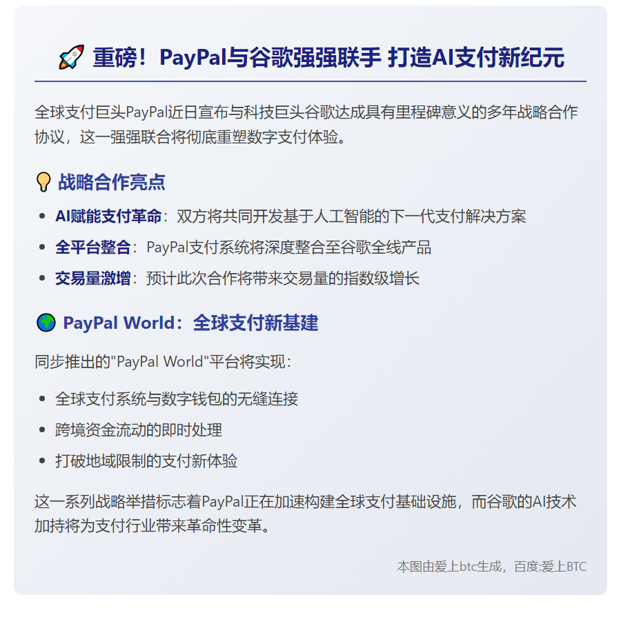 PayPal联手谷歌打造AI支付