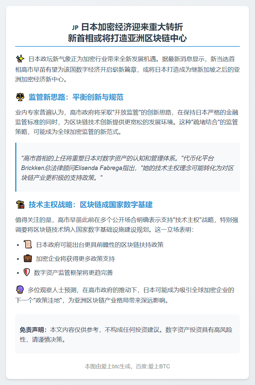 日本新首相力推加密经济与区块链监管