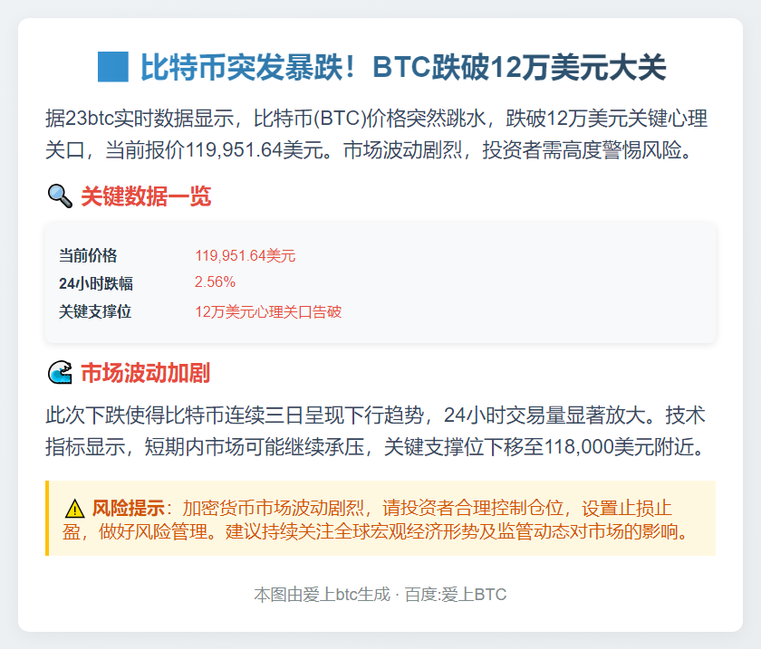 比特币跌破12万美元