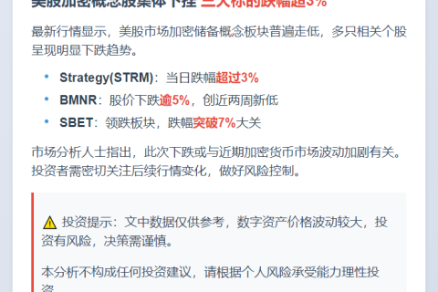 加密概念股走低