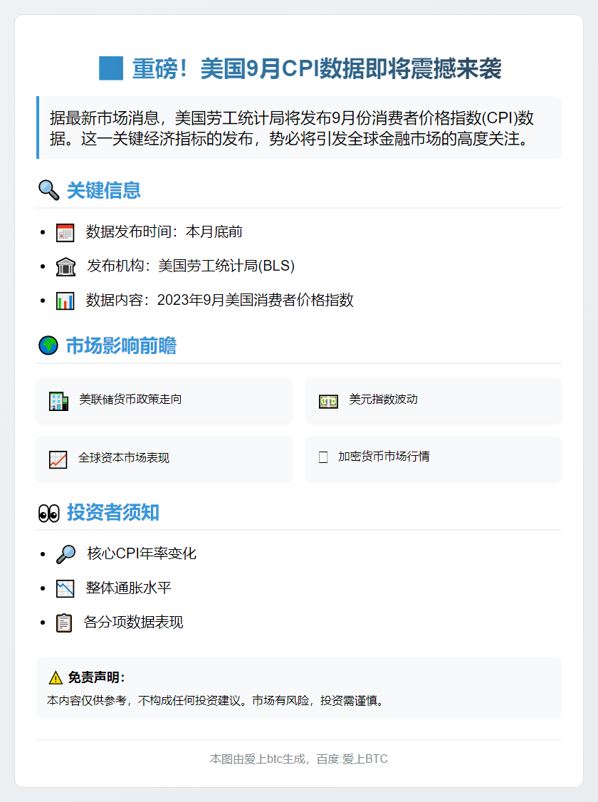 9月CPI数据月底发布