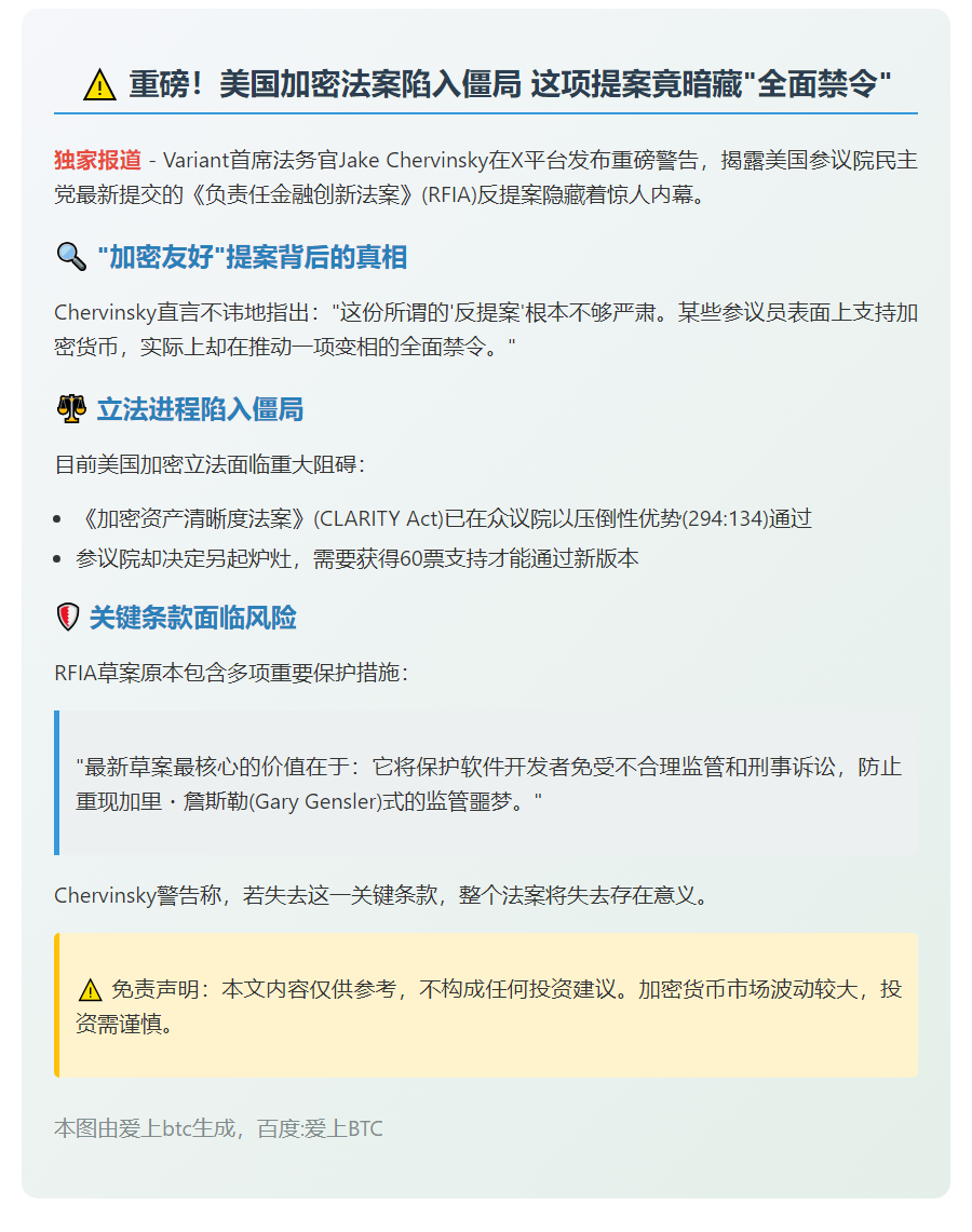 民主党提案变相禁止加密货币，市场法案前景堪忧