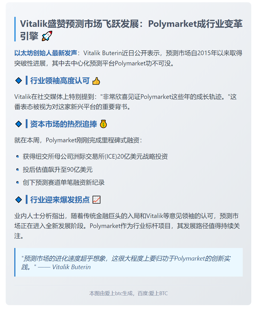 Vitalik点赞Polymarket推动预测市场发展