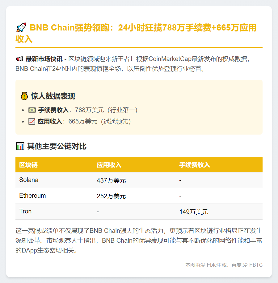 BNB Chain日收788万手续费领跑