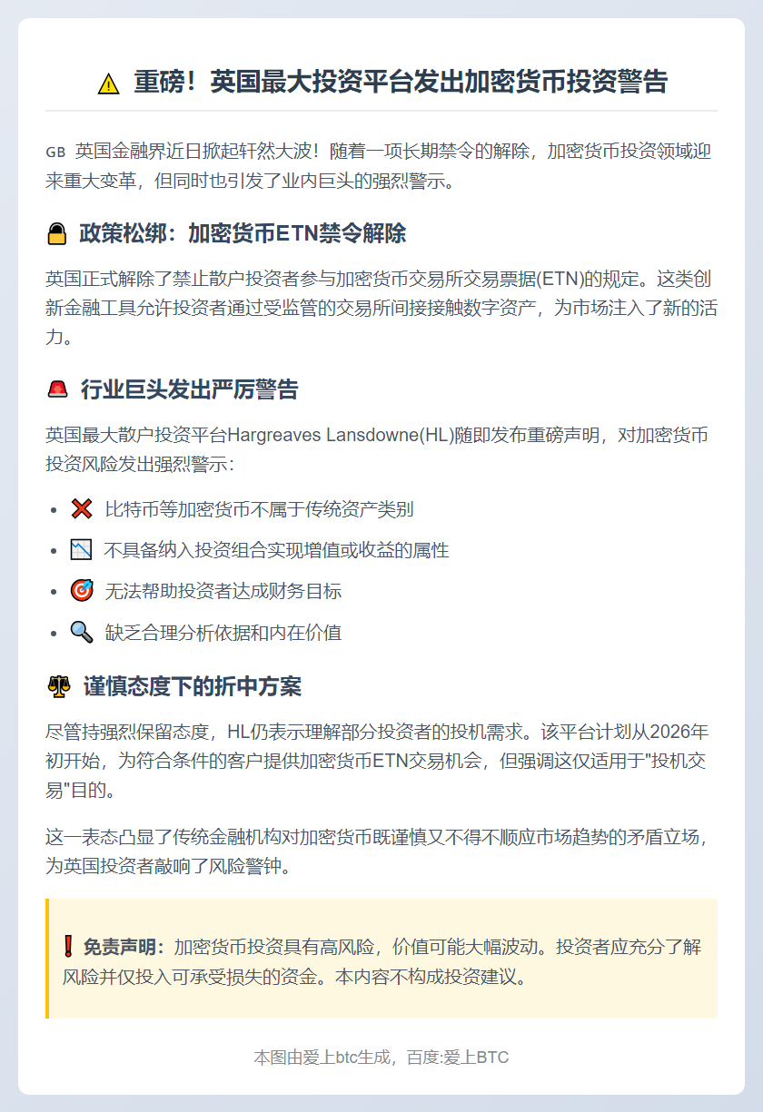 英交易平台警告：勿投加密货币