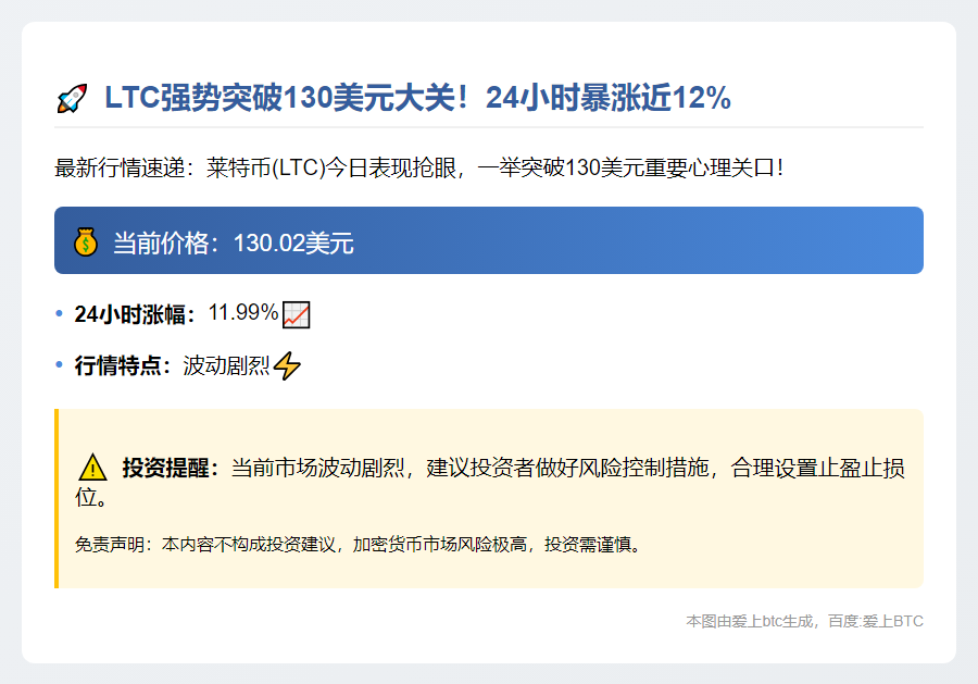 LTC突破130美元