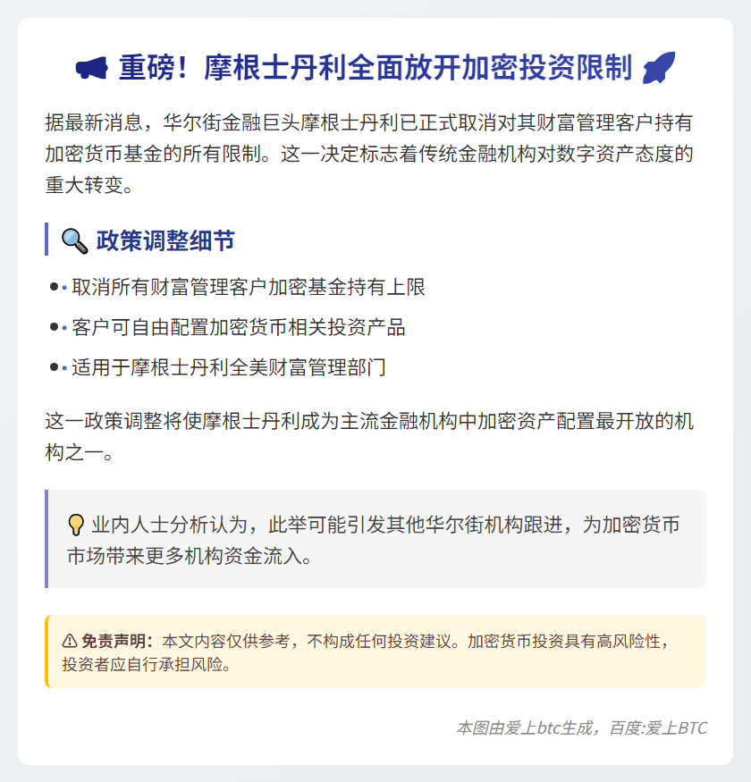 大摩取消客户加密基金限制