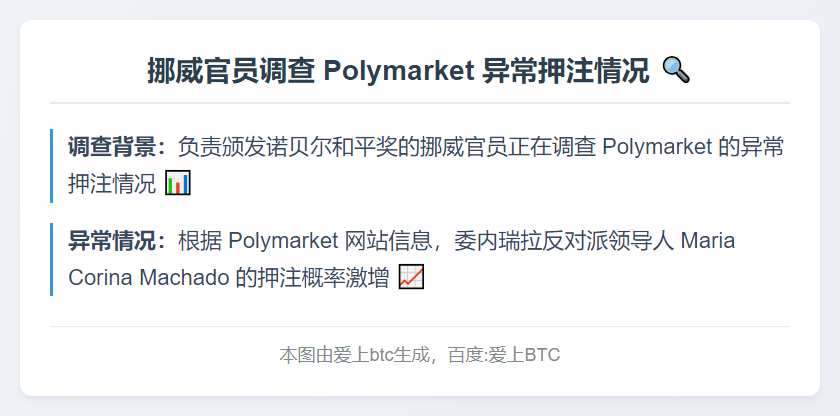 挪威官员调查 Polymarket 异常押注情况