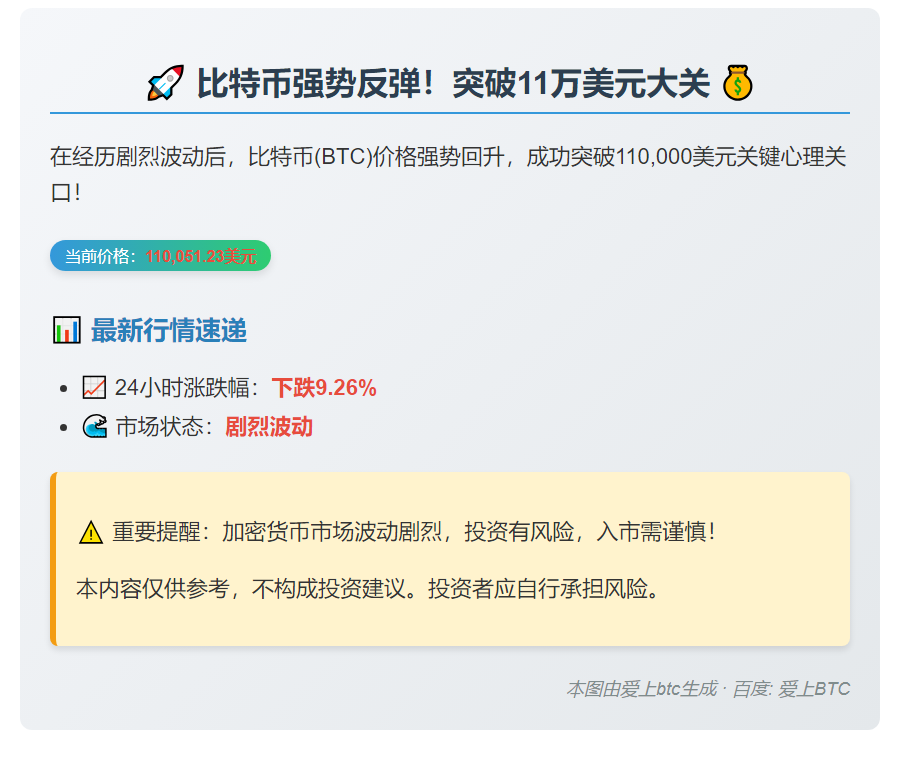 比特币突破11万美元