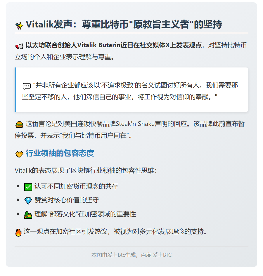 Vitalik尊重比特币最大主义者