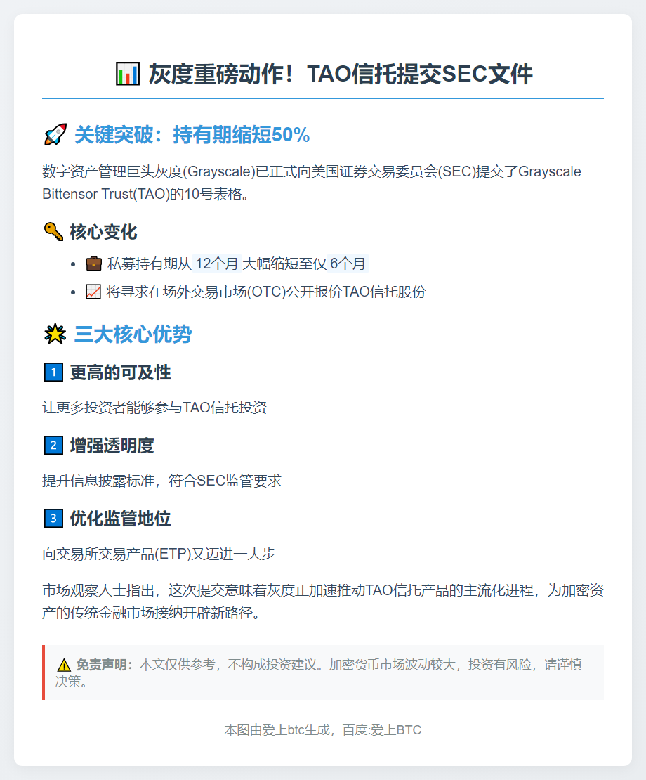 灰度提交TAO信托SEC表格 锁定期缩至6个月