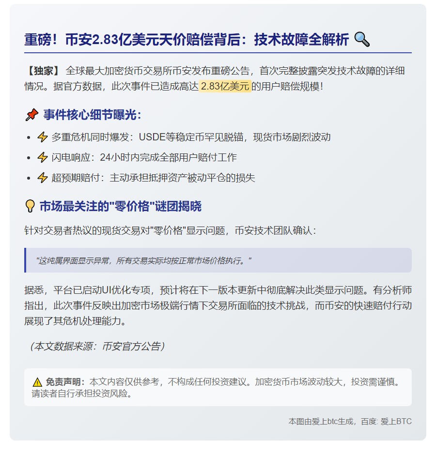 Binance赔偿2.83亿应对资产脱锚