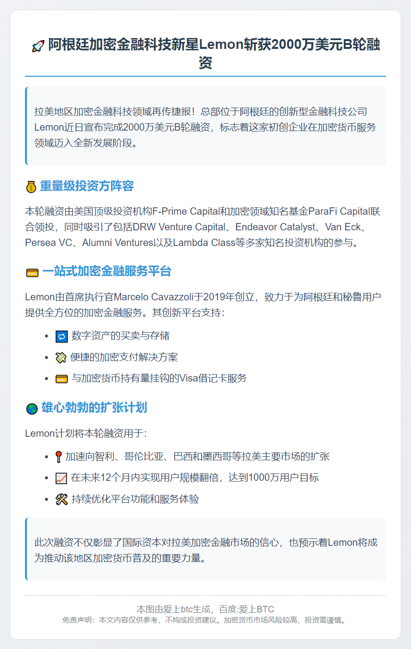 Lemon获2000万美元B轮融资