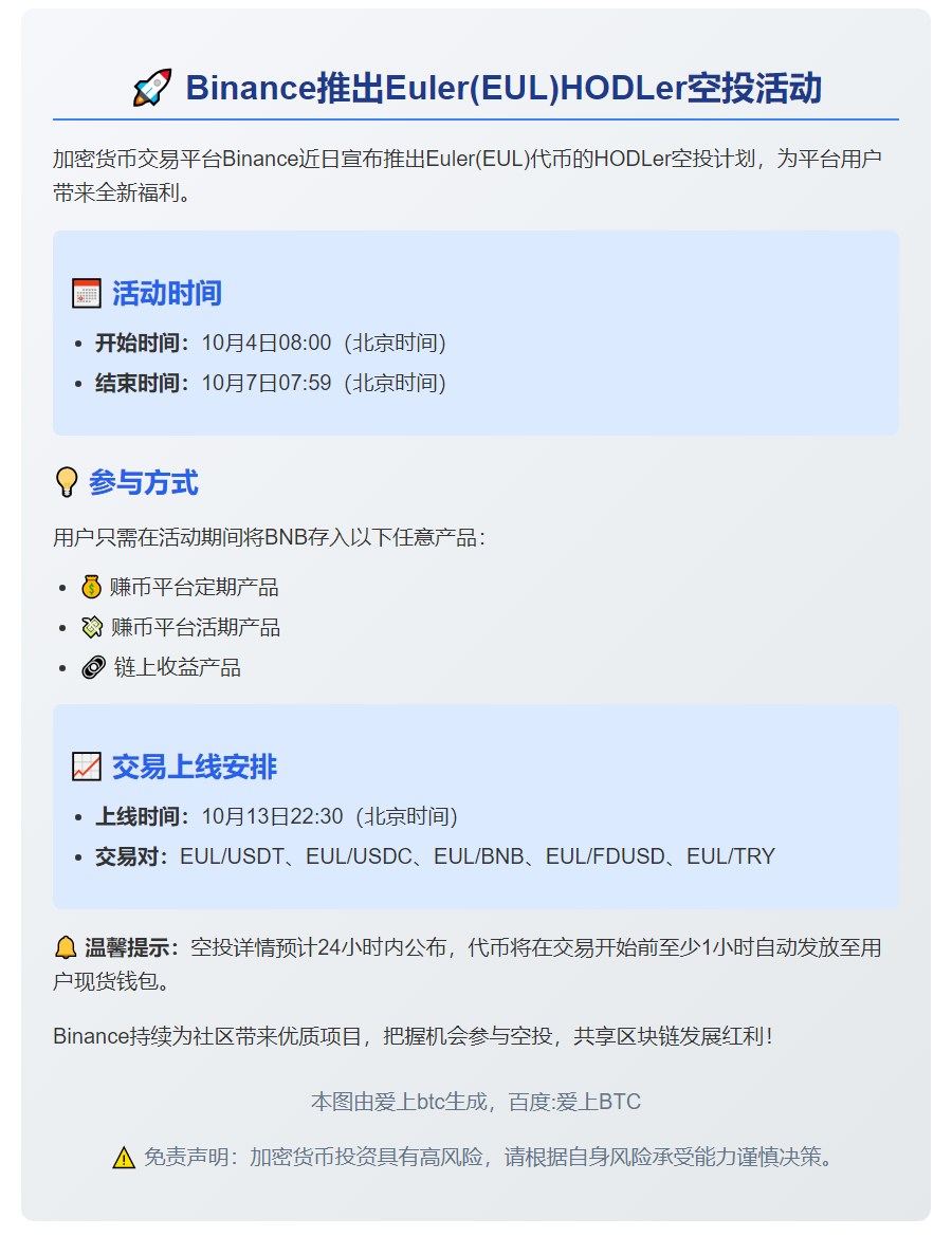 Binance上线Euler空投
