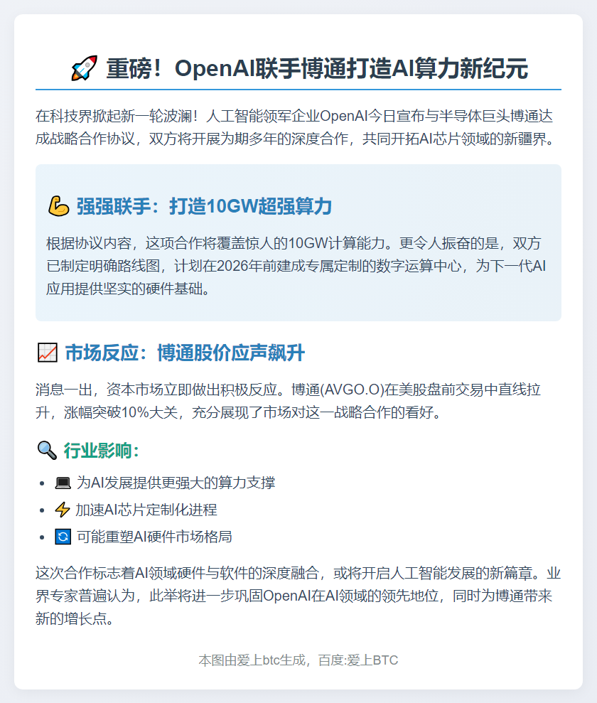 OpenAI联手博通开发芯片