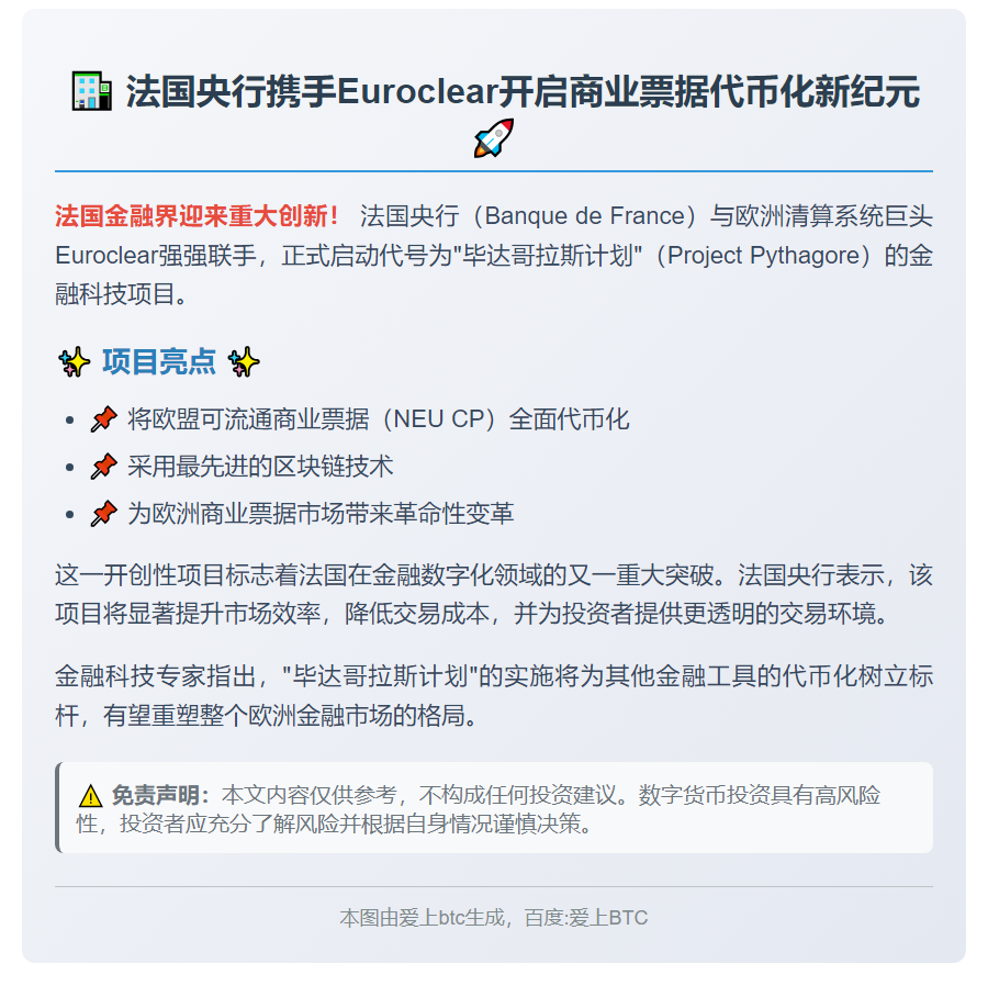 法银携手Euroclear推代币化票据