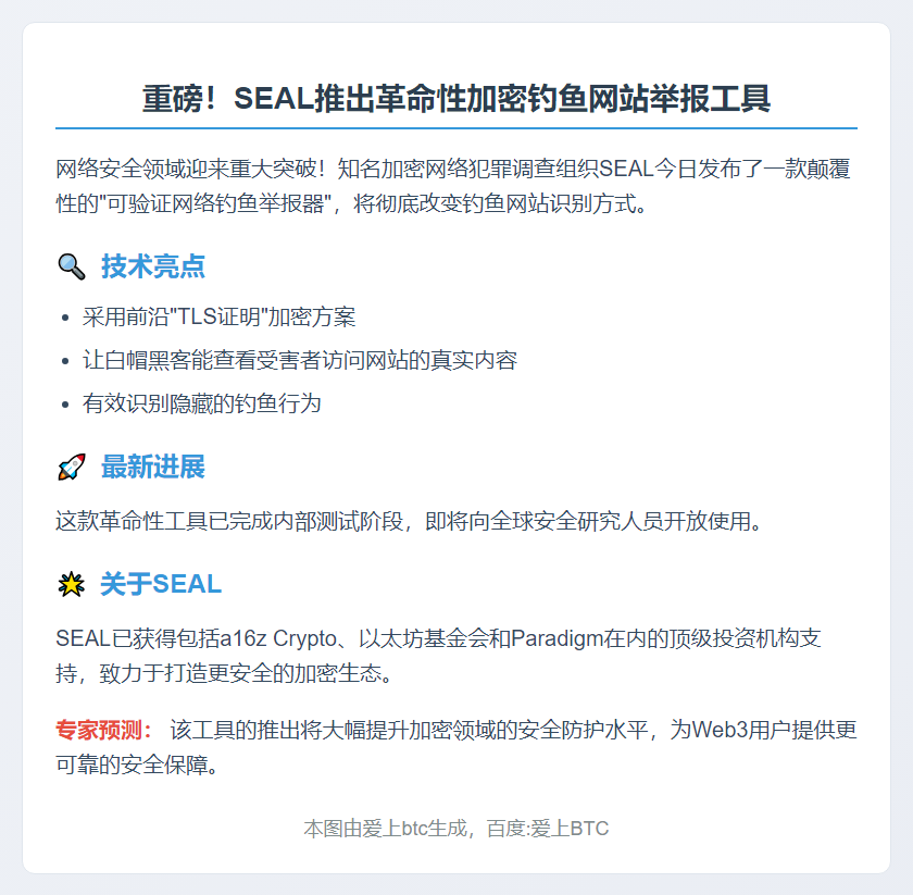 SEAL推出钓鱼网站举报工具