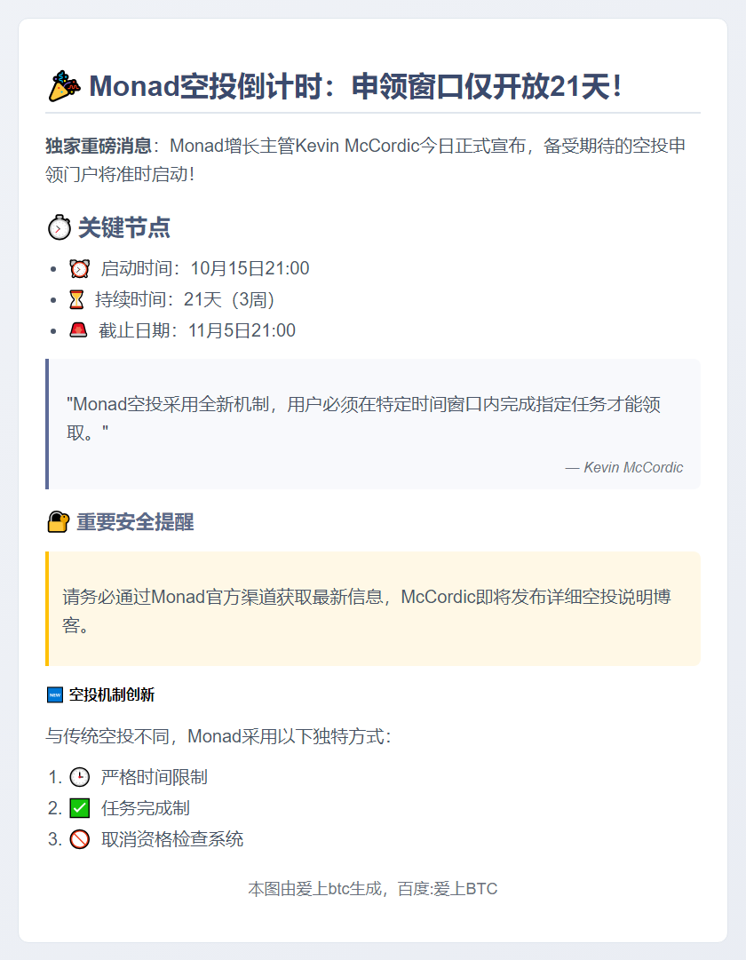 Monad空投申领开放3周