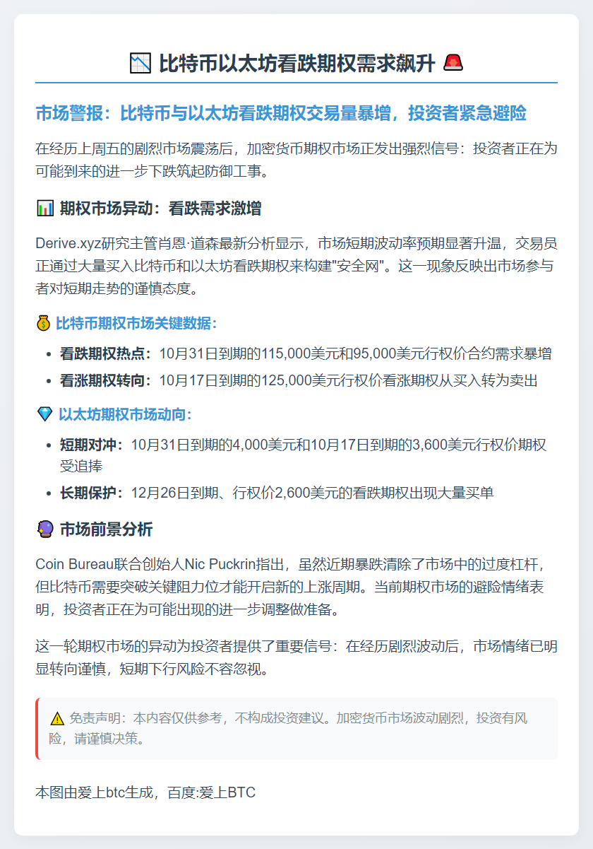比特币以太坊看跌期权需求飙升