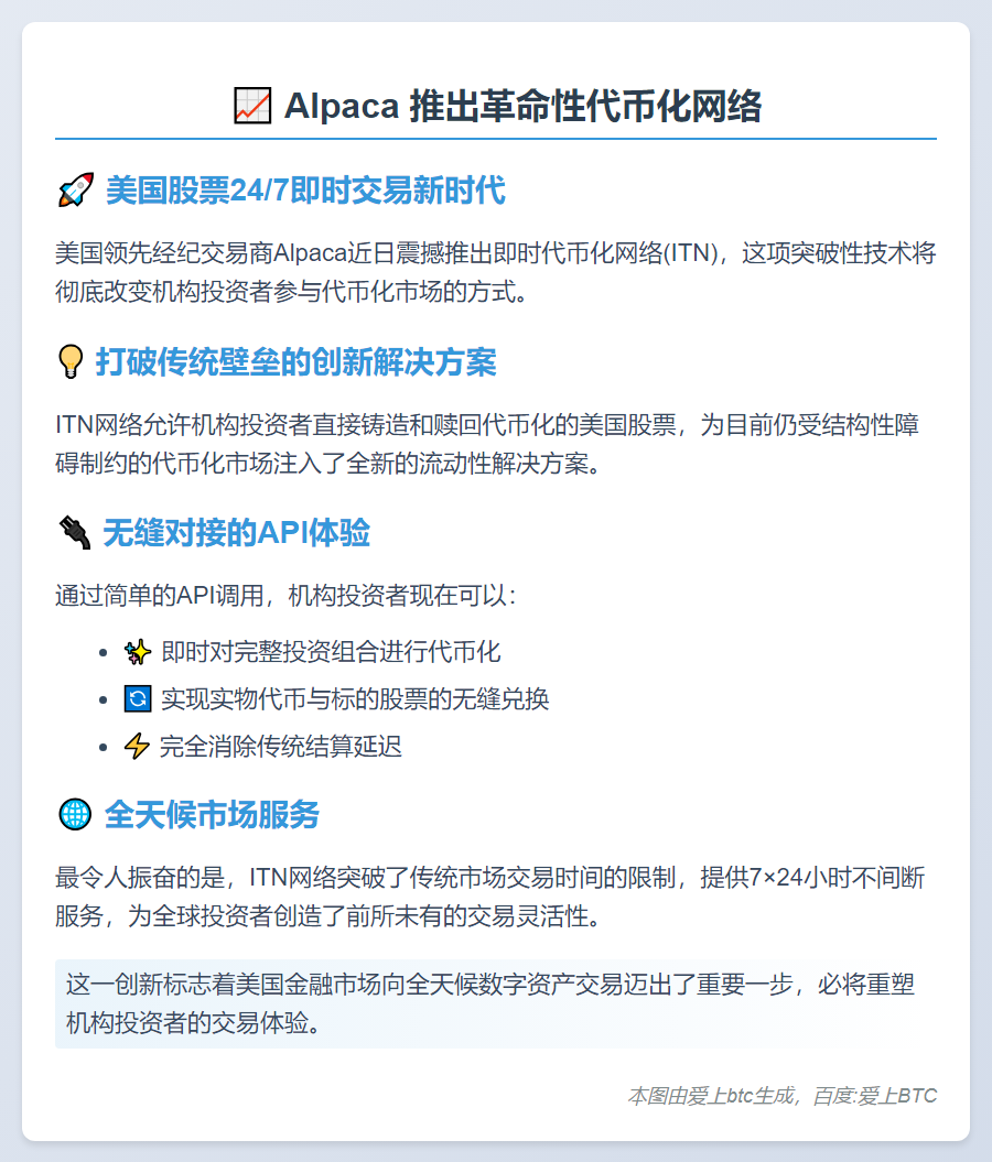 Alpaca推出美股直标网络