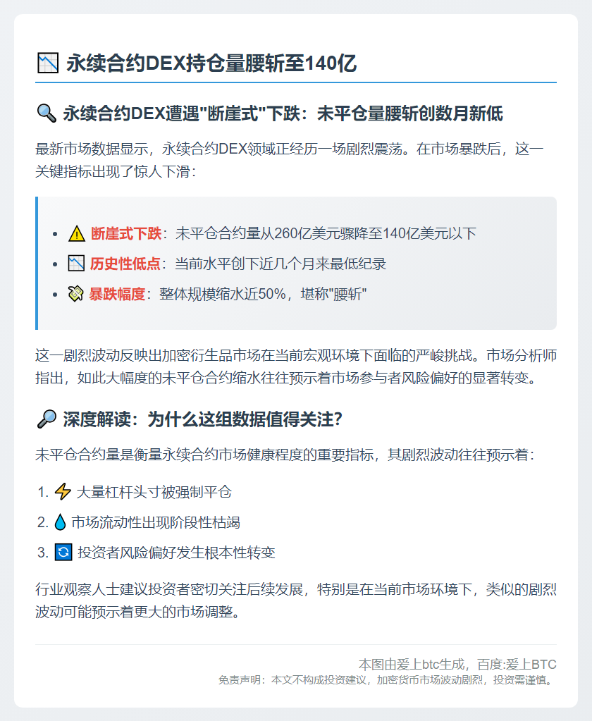永续合约DEX持仓量腰斩至140亿