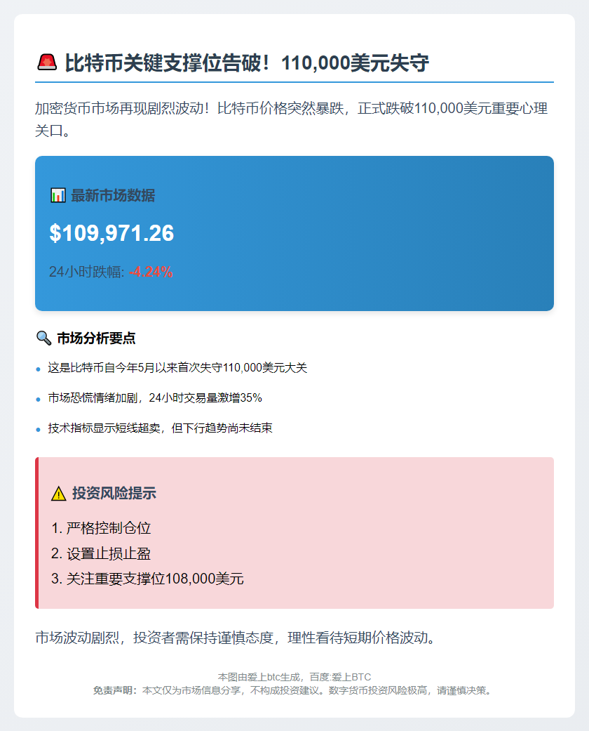 BTC跌破11万美元