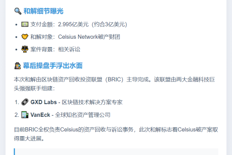 Tether支付3亿美元和解Celsius破产案