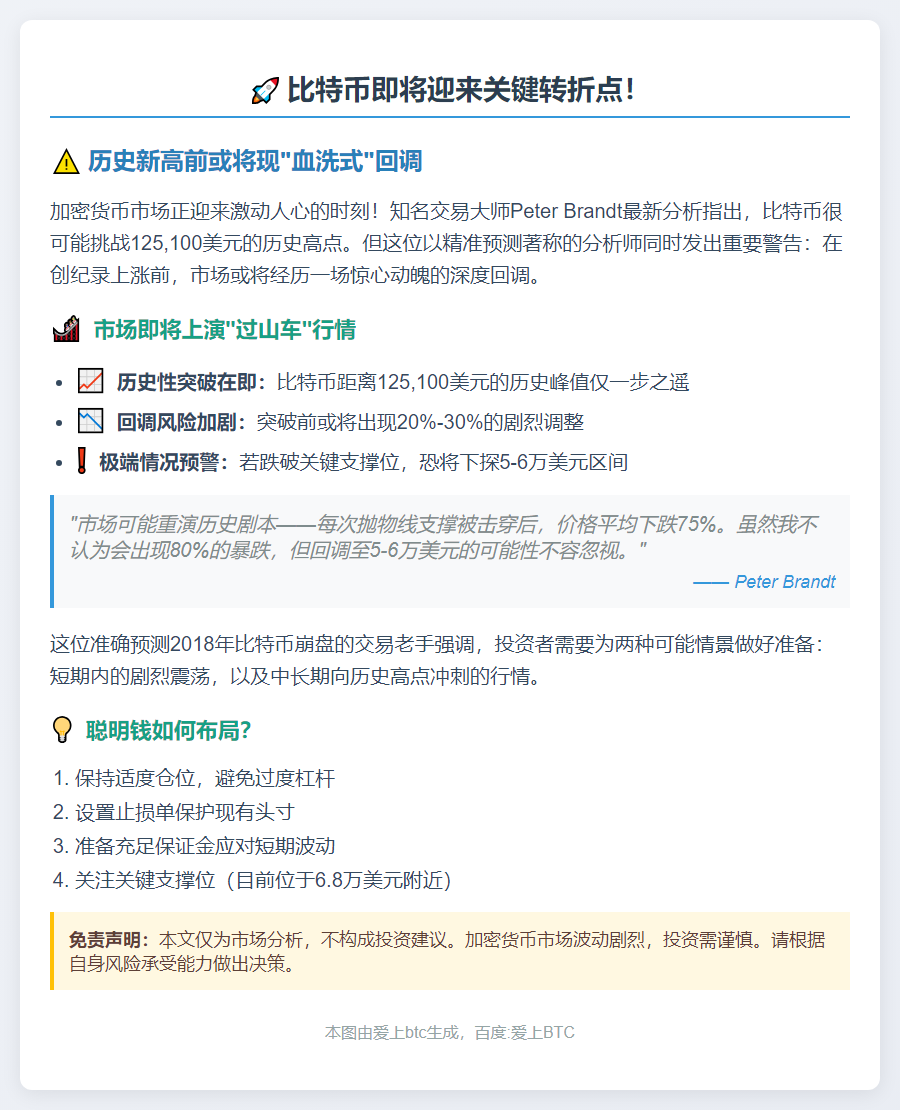 比特币下周或冲新高，但先迎回调