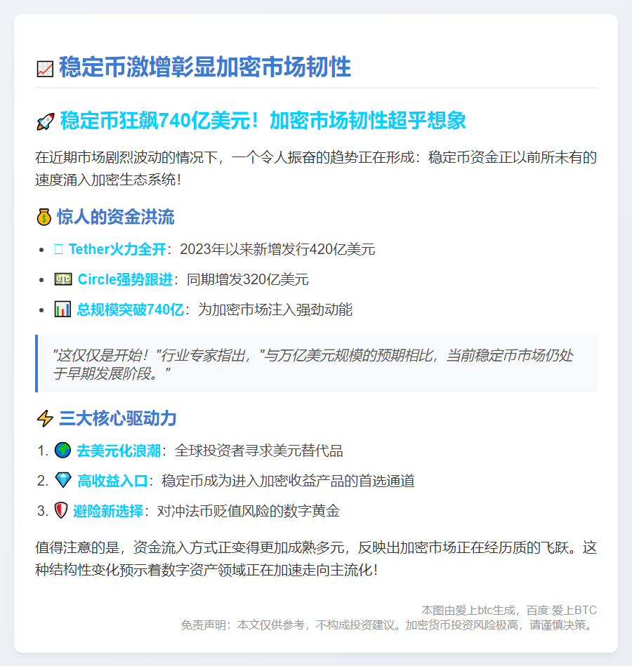 稳定币激增彰显加密市场韧性