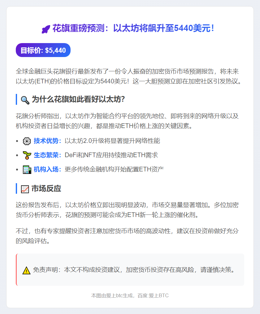 花旗：以太坊目标价5440美元