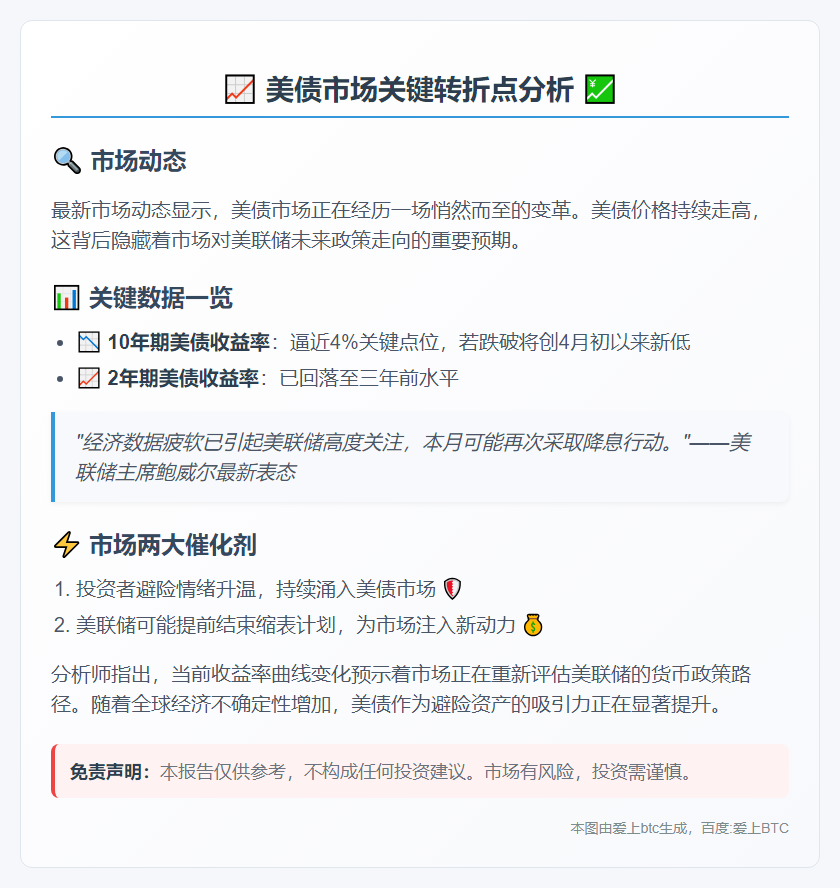 美债收益率跌，市场押注美联储降息