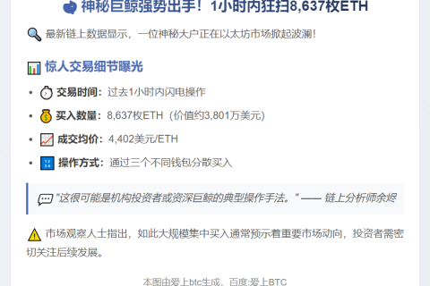 巨鲸1小时买入8637枚ETH
