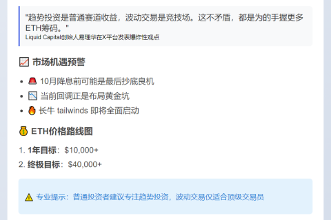 易理华：ETH年内目标超1万美元