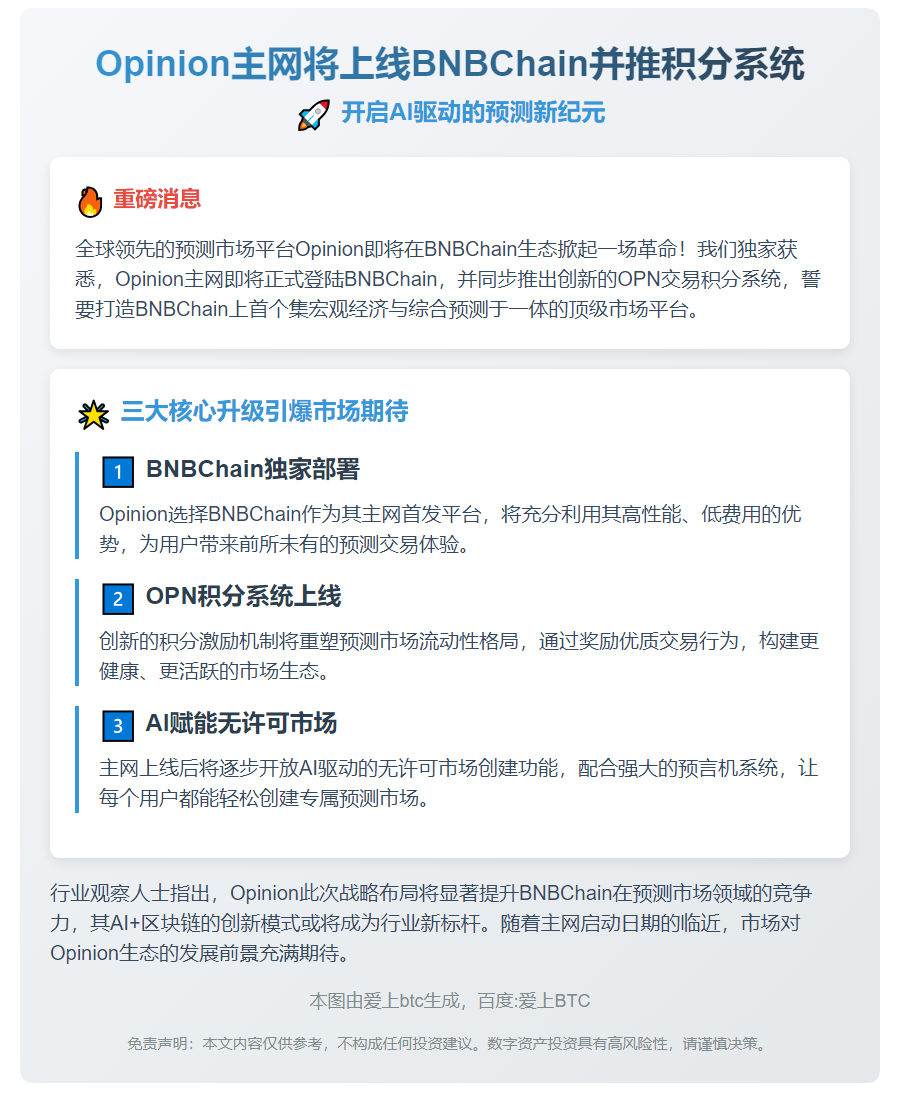 Opinion主网将上线BNBChain并推积分系统