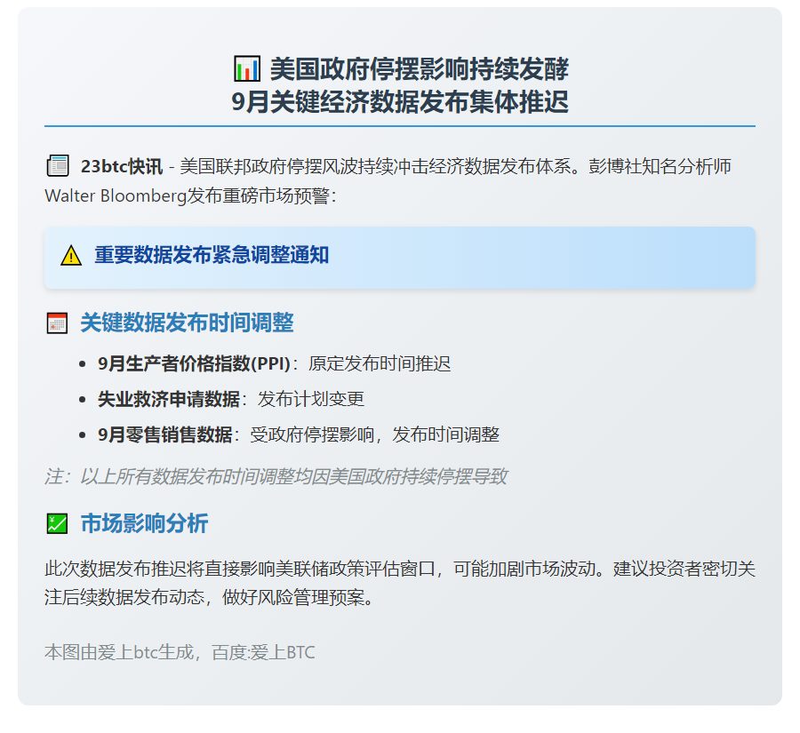 美9月经济数据因停摆延期