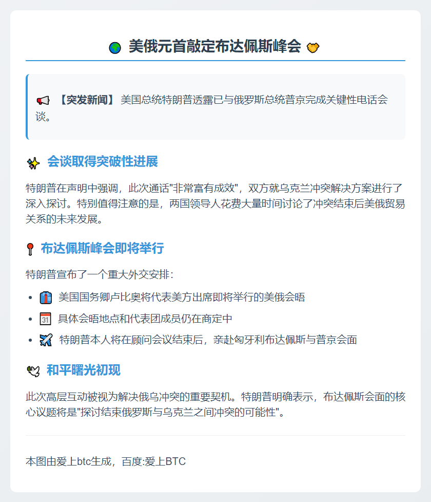 俄美总统将布达佩斯会晤