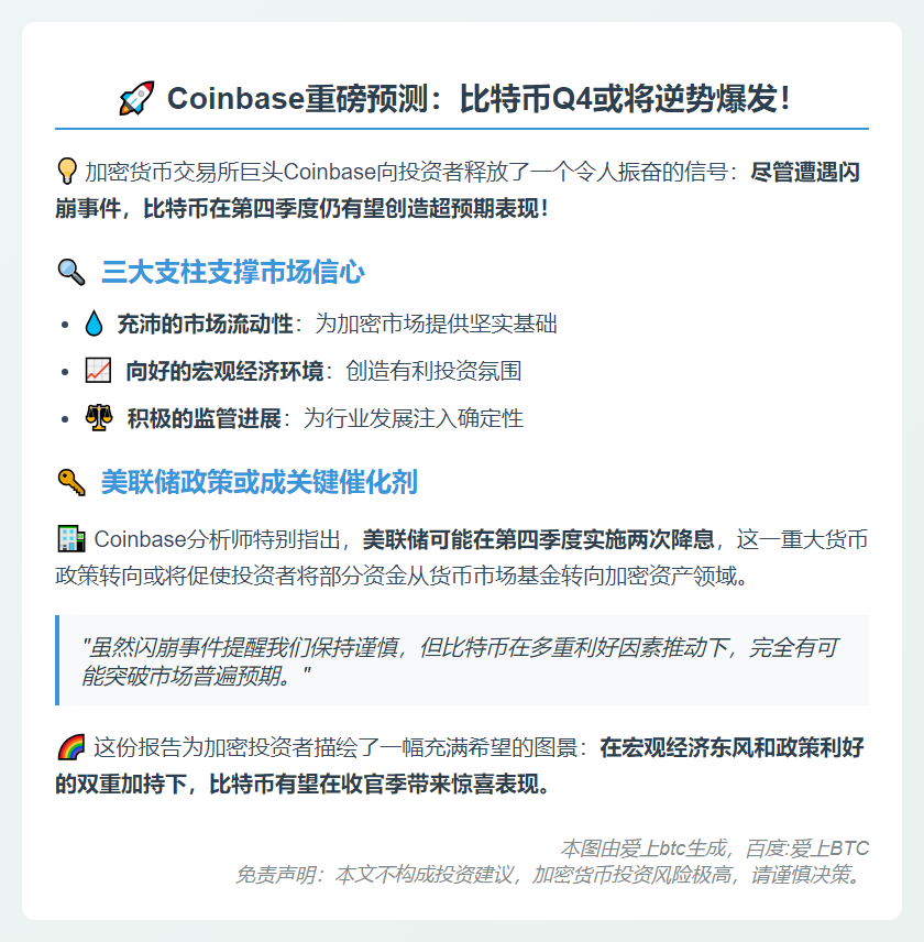 Coinbase：比特币Q4或超预期