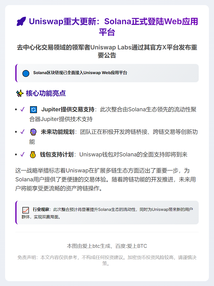 Uniswap上线Solana