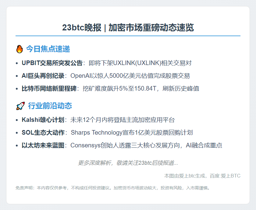 23btc晚报 | 10月2日重要动态速览