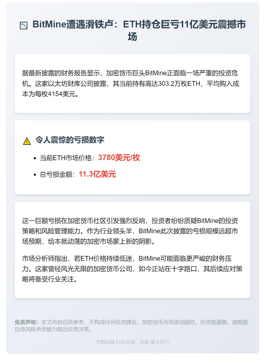 BitMine ETH持仓亏超11亿