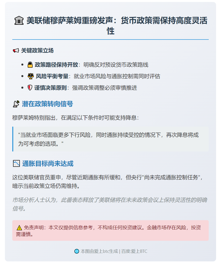 美联储穆萨莱姆：需谨慎行事