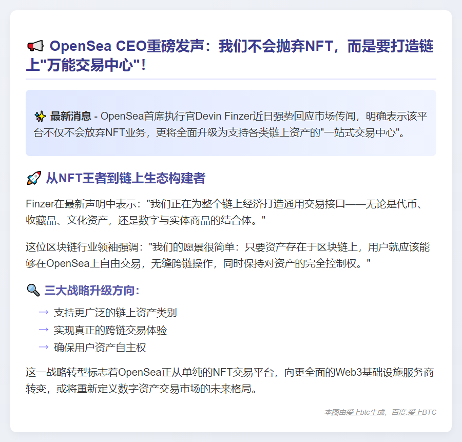 OpenSea CEO：NFT将扩展为链上交易中心