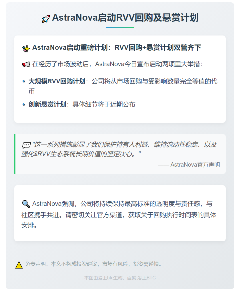 AstraNova启动RVV回购及悬赏