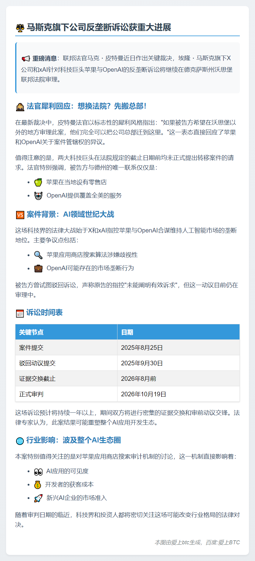 法官裁定X与xAI反垄断案继续在德州审理