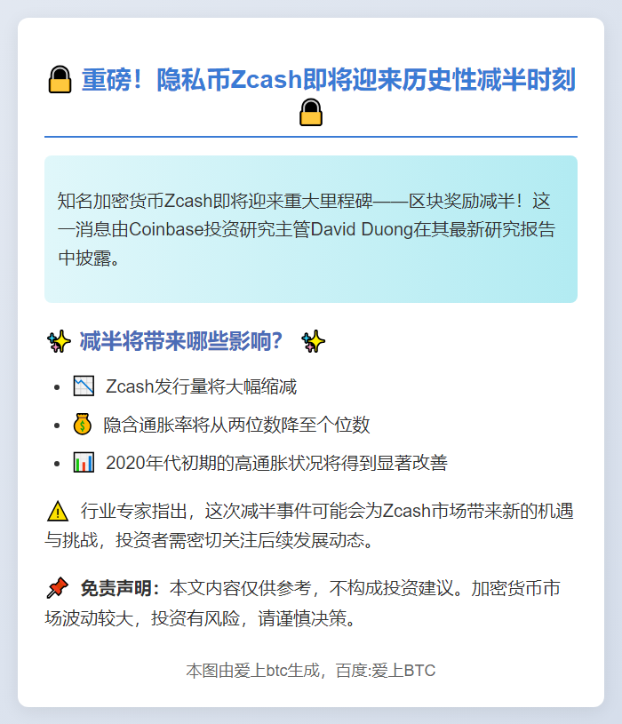 Zcash 11月减半