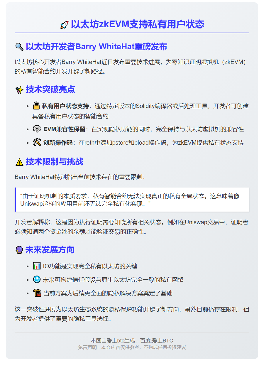 以太坊zkEVM支持私有用户状态