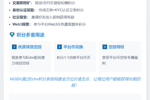 MGBX推出Echo积分系统