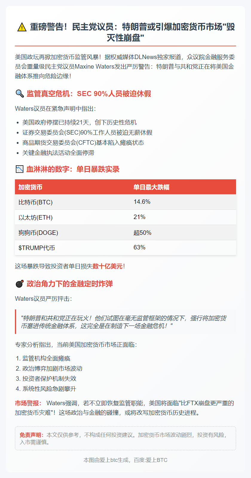 特朗普或再致币市崩盘