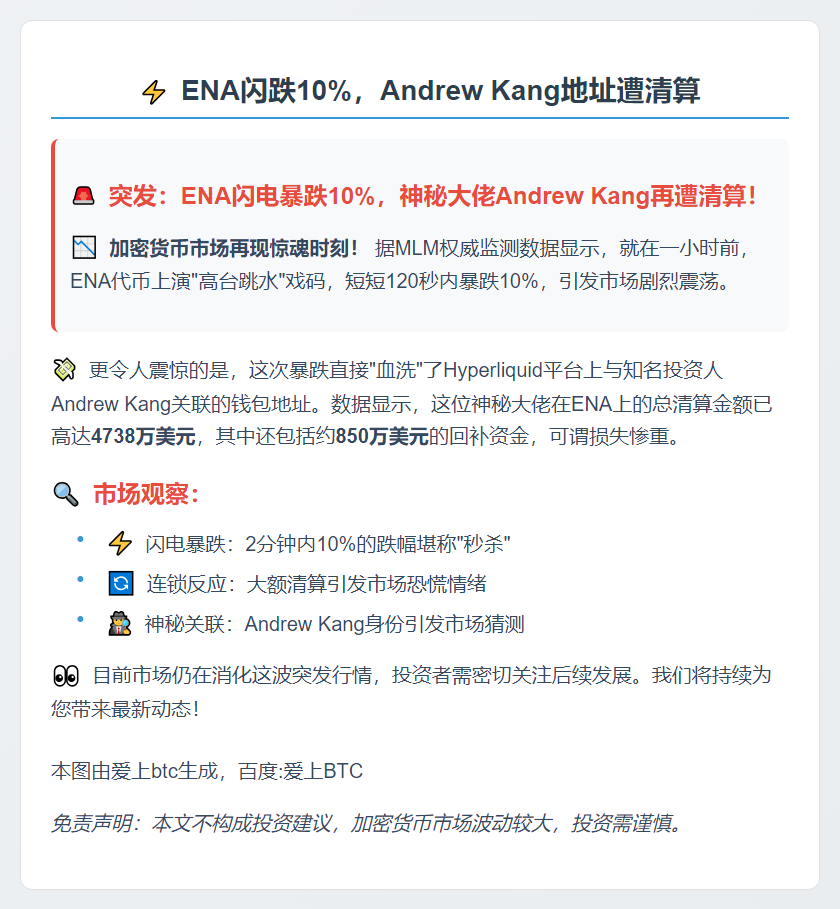 ENA闪跌10%，Andrew Kang地址遭清算